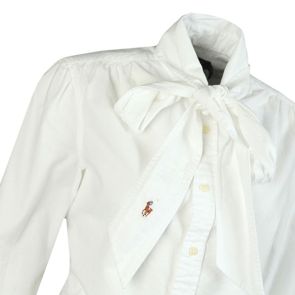 Polo Ralph Lauren Womens White MLA Bow Ribbon Shirt main image