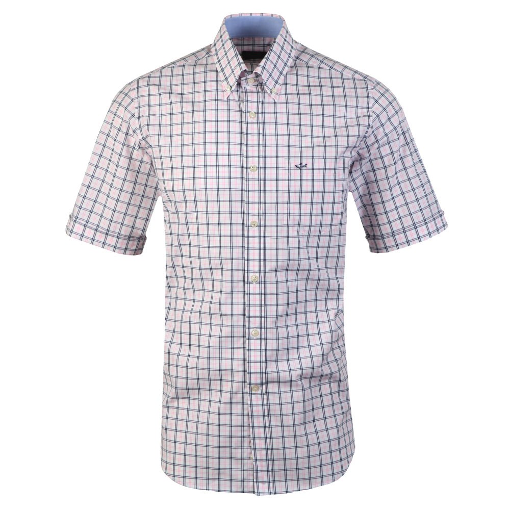 Check Button Down Short Sleeve Shirt