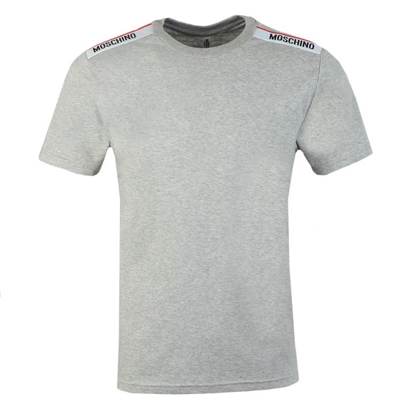 Moschino Mens Grey Tape Shoulder T-Shirt #1