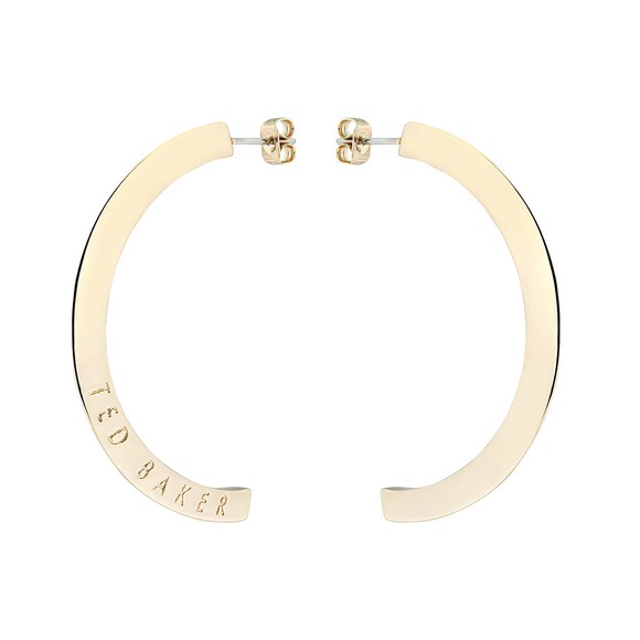 Ted Baker Womens Gold Iclipsa Logo Half Hoop Earring #2