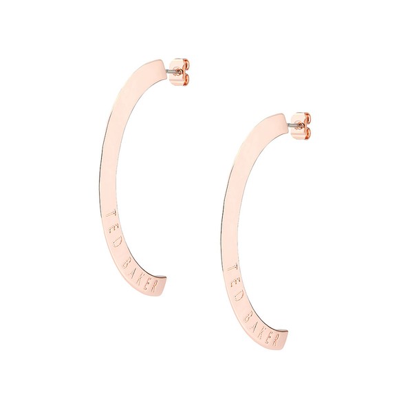 Ted Baker Womens Pink Iclipsa Logo Half Hoop Earring #1