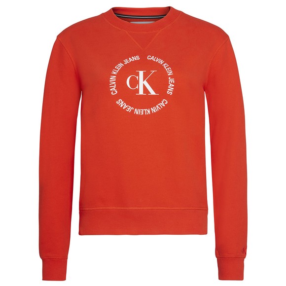 Calvin Klein Jeans Womens Red Round Logo Relaxed Sweatshirt main image