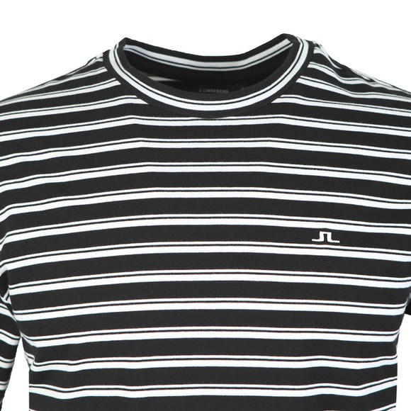 J.Lindeberg Mens White Charles Plain Stripe T-Shirt main image