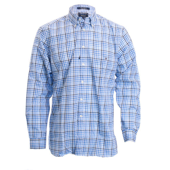 Gant Mens Blue Gant Azure P.S. Sport Poplin LS Small Check Shirt main image