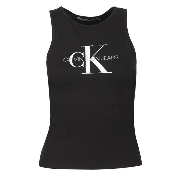 Calvin Klein Jeans Womens Black Monogram Stretch Sports Vest main image