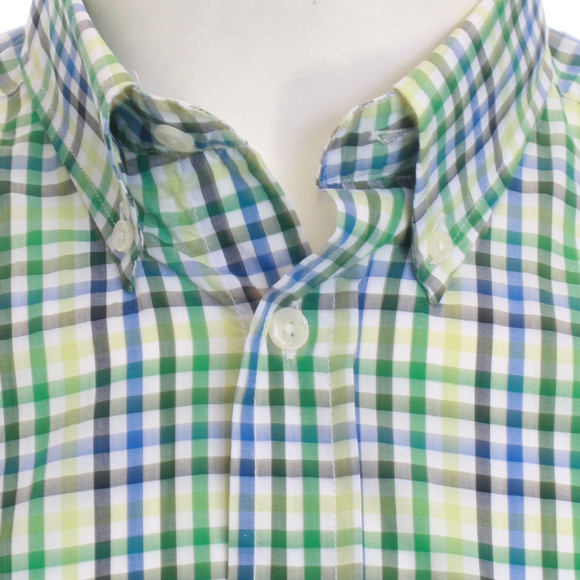 Gant Mens Green Gant Basil Green  P.S. Sport Poplin LS Small Check Shirt main image