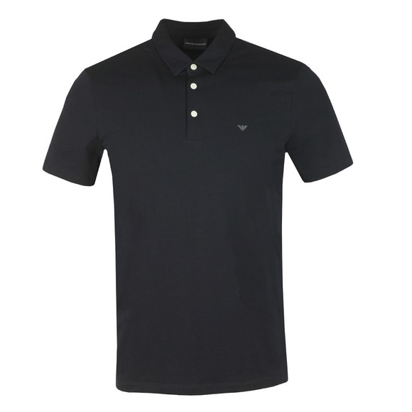 Emporio Armani Mens Black Small Logo Pima Polo Shirt main image