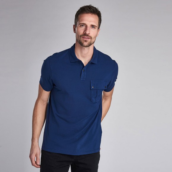 Barbour International Mens Blue Pocket Polo Shirt main image