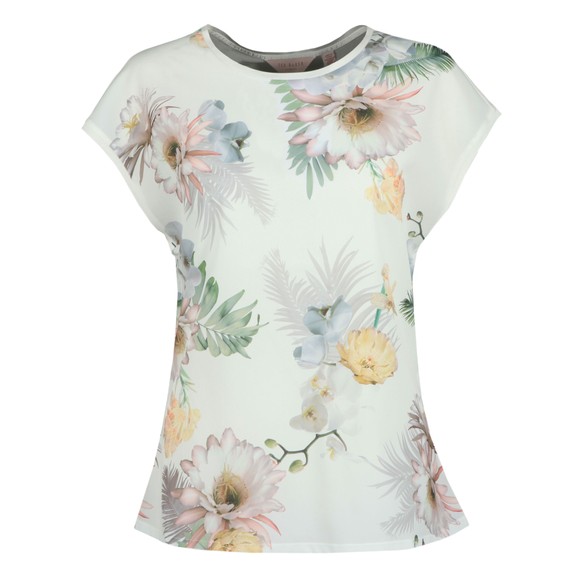 Ted Baker Womens White Kcarmaa Woodland Woven Front Top main image