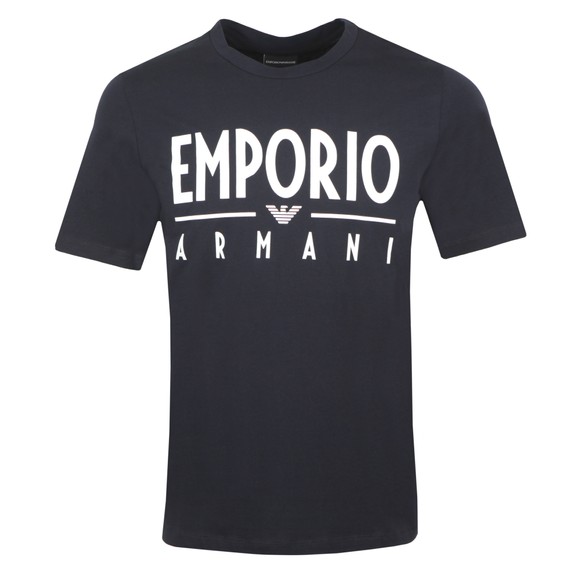 Emporio Armani Mens Blue Bold Emporio Logo T Shirt main image