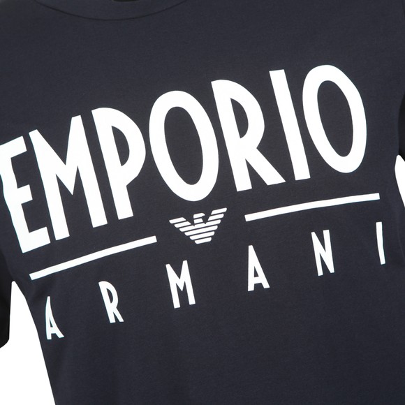 Emporio Armani Mens Blue Bold Emporio Logo T Shirt main image