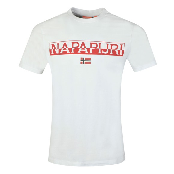 Napapijri Mens White Saras Solid T-Shirt #1