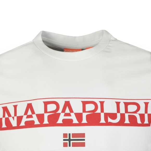 Napapijri Mens White Saras Solid T-Shirt #2