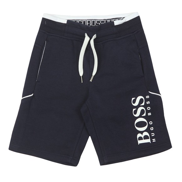 BOSS Boys Blue J24628 Logo Jersey Short main image