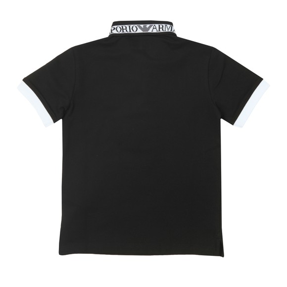 Emporio Armani Boys Black Tape Logo Polo Shirt main image