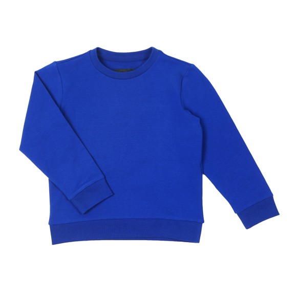 Emporio Armani Boys Blue Embossed Logo Crew Sweatshirt main image