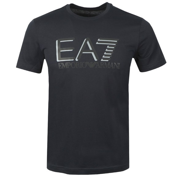 EA7 Emporio Armani Mens Blue Reflective Logo T-Shirt main image