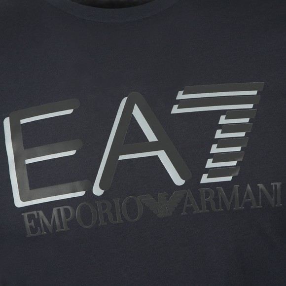 EA7 Emporio Armani Mens Blue Reflective Logo T-Shirt main image