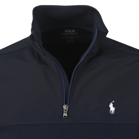 Polo Ralph Lauren Mens Blue Nylon Mix Half Zip Sweatshirt #2
