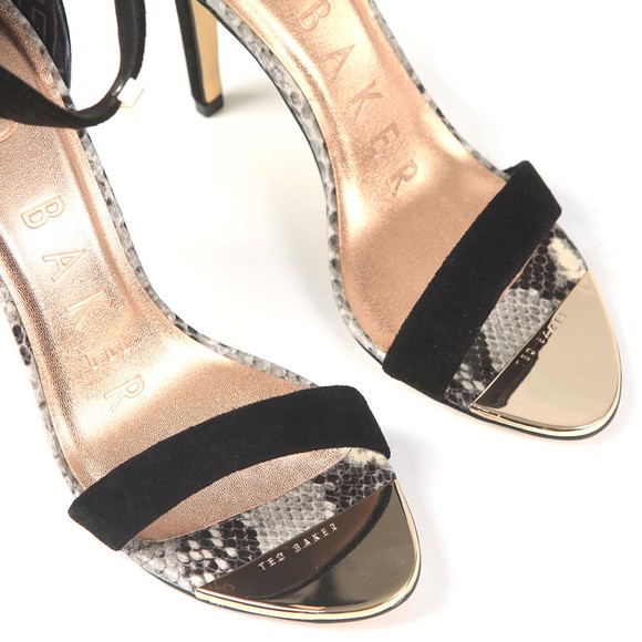 Ted Baker Womens Black Aurelis Suede Bow Ankle Strap Heel main image
