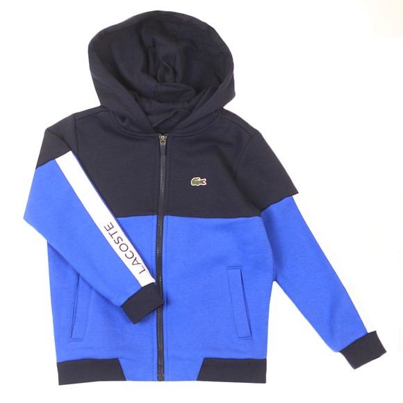 Lacoste Sport Boys Blue Colour Block Hoody #1