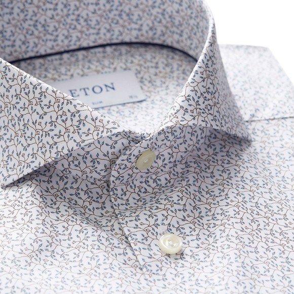Eton Mens White Micro Floral Shirt #2