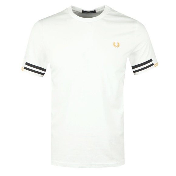 Fred Perry Mens Off-White Abstract Cuff T-Shirt main image