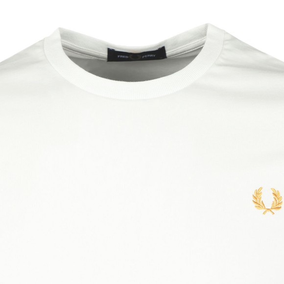 Fred Perry Mens White Abstract Cuff T-Shirt main image