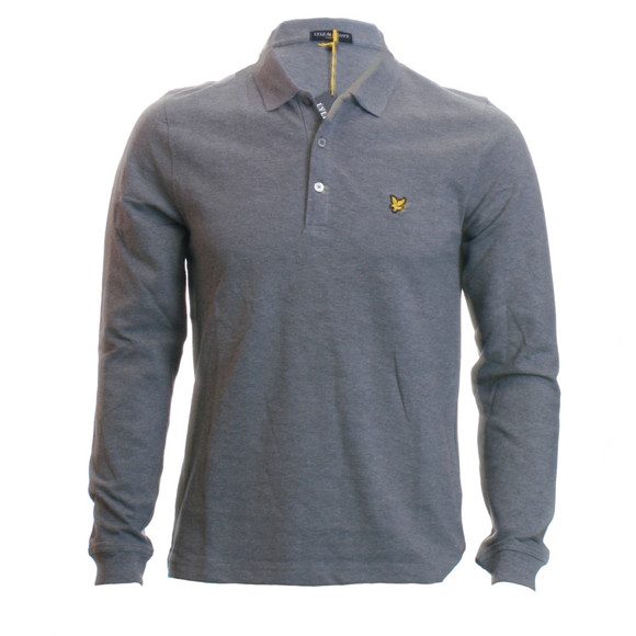 Lyle & Scott Mens Grey Plain L/S Polo main image