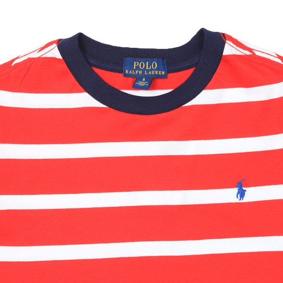 Polo Ralph Lauren Boys Red Block Stripe Crew T Shirt main image