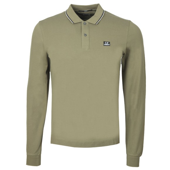 Company Tipped Long Sleeve Embroidered Polo Shirt Oxygen