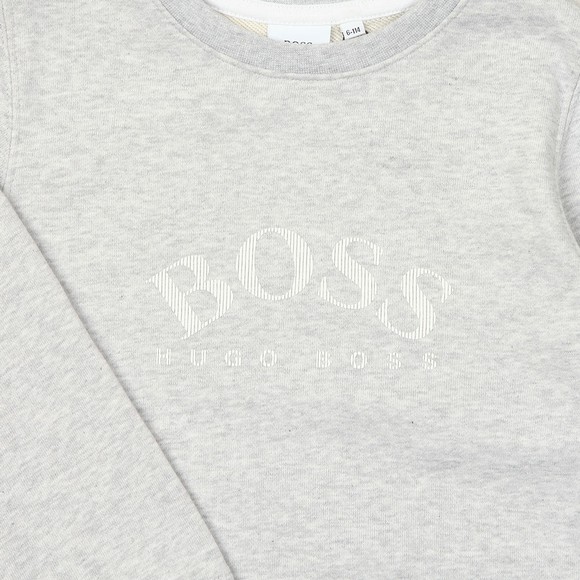 BOSS Boys Grey Curved Logo Sweatshirt main image