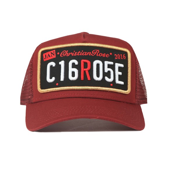 Christian Rose Mens Red Private Plate Black Patch Cap main image
