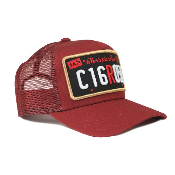 Christian Rose Mens Red Private Plate Black Patch Cap main image