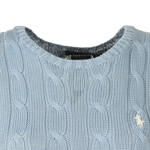 Polo Ralph Lauren Womens Blue Julianna Cable Knit Jumper #2