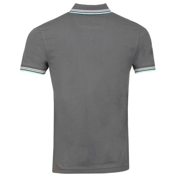 BOSS Mens Grey Athleisure Paul Curved Polo Shirt main image