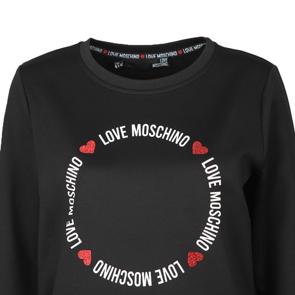 Love Moschino Womens Black Circle Logo Sweatshirt #2