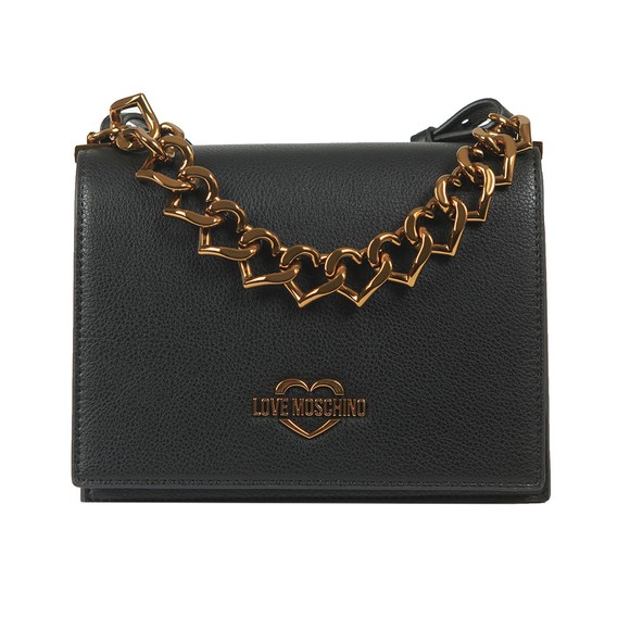 Love Moschino Womens Black Small Logo Grain Small Bag main image