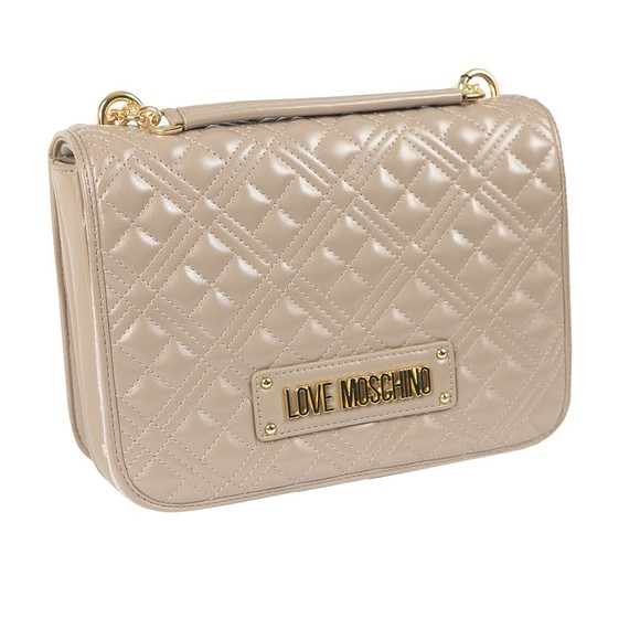 Love Moschino Womens Grey Cross Quilted Small Bag #2
