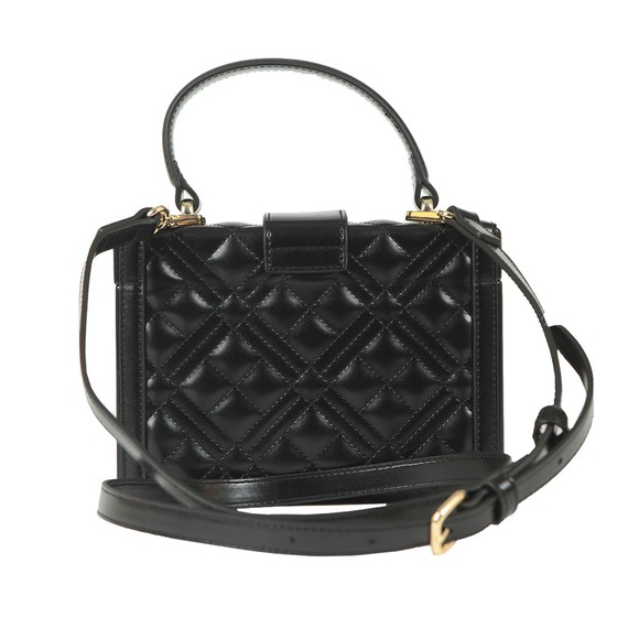 Love Moschino Womens Black Cross Quilted Small Shoulder Bag main image