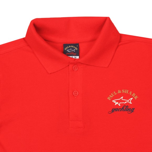 Paul & Shark Cadets Boys Red Printed Logo Polo Shirt main image