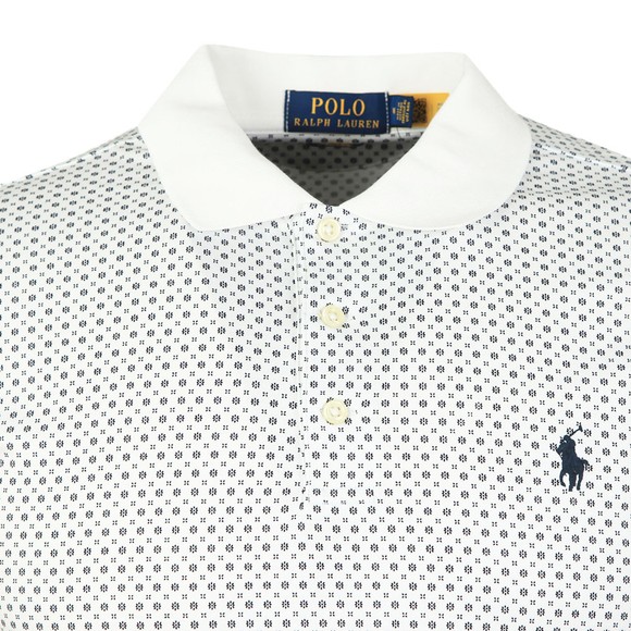 Polo Ralph Lauren Mens White Patterned Pima Cotton Polo Shirt #2