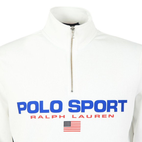 Polo Sport Ralph Lauren Mens White Logo Half Zip Sweatshirt #2