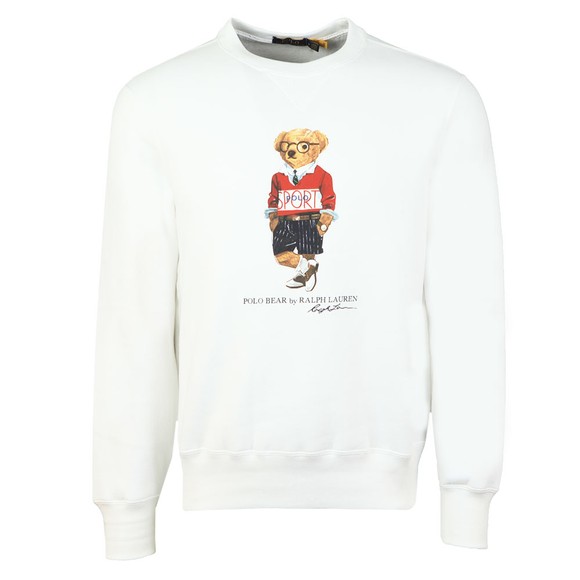 Polo Bear By Ralph Lauren Mens White Prepster Bear Sweatshirt #1
