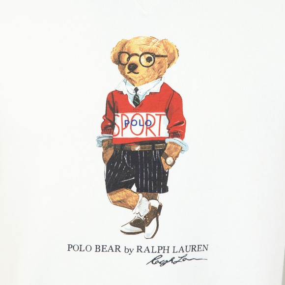 Polo Bear By Ralph Lauren Mens White Prepster Bear Sweatshirt #2