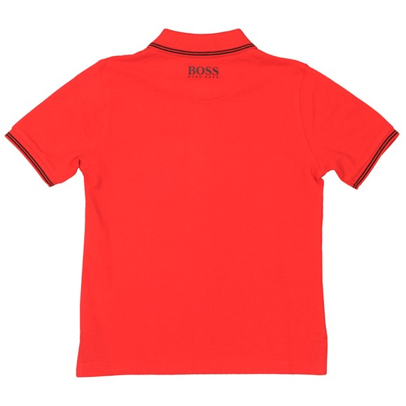 BOSS Boys Red Square Badge Polo Shirt main image