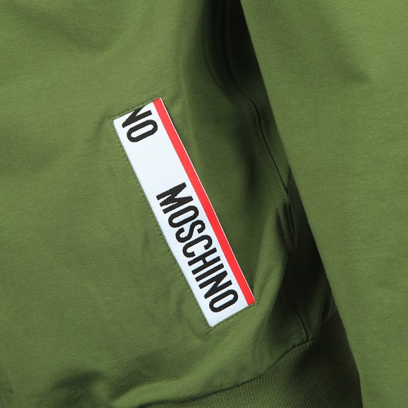 Moschino Mens Green Pocket Tape Full Zip Hoody main image