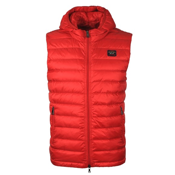 Paul & Shark Mens Red Light Down Hooded Gilet #1
