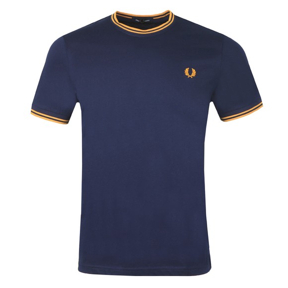 Fred Perry Mens Blue Twin Tipped T-Shirt main image