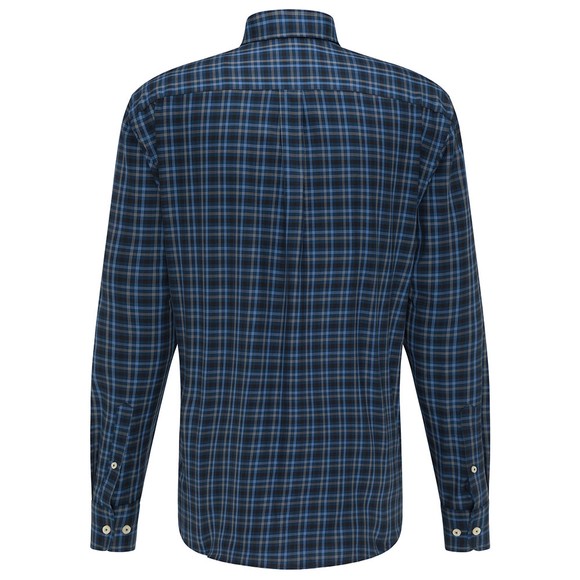 Fynch Hatton Mens Blue Combi Check Shirt main image